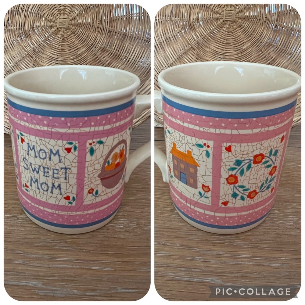 Vintage Hallmark 1985 Smile Mug “Home Sweet Mom” Ceramic Coffee Tea Cup